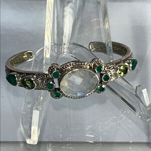 NWOT Carolyn Pollack Sterling Silver Genuine Gemstone Cuff Bracelet
